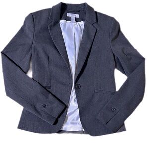 H&M navy blue Fitted blazer in woven fabric with notched lapels size 4